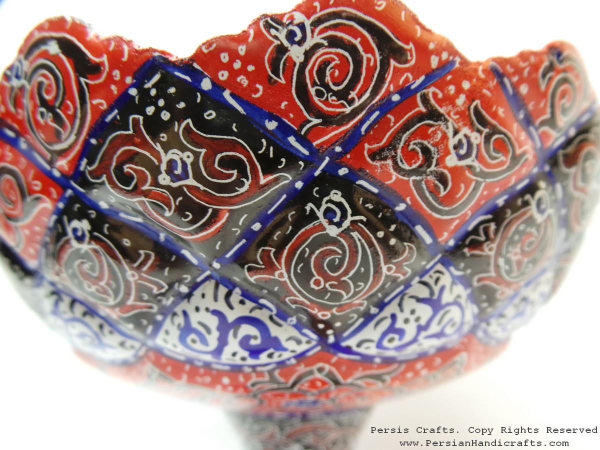 Enamel on Copper Pedestal Candy/Nut Bowl Dish HE3013 Persiada